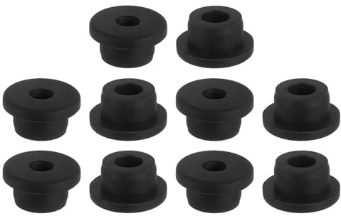 QUARKZMAN 10 Pezzi Occhielli in Gomma 19mm Foro di Perforazione, Passacavi Guarnizione 10mm ID Gommini Passacavo Scrivania Nero Siliconica per Tappo Organizzare Filo Cablaggio Casa Auto