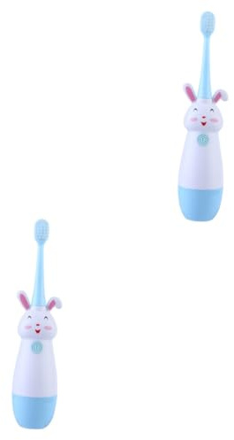 DEARMAMY 2 Juegos cepillo de electrico infantil electric toothbrush escova de dentes eletrica cepillo de de cepillo de electrico abdominales Blue