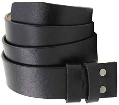 KBOLAE Ledergürtel zum Aufstecken, 38 mm breit, ohne Schnalle, Schwarz