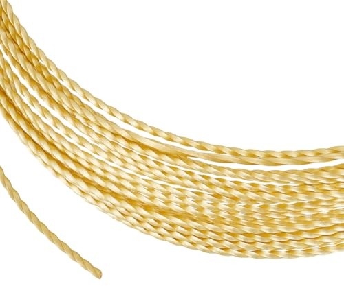 BENECREAT 6 m Goldener Twist Schmuckdraht 1.4~1.5mm Runder Messingdraht Zum Basteln von Schmuckperlen Für Die Ringherstellung Und Andere Schmuckhandwerksarbeiten