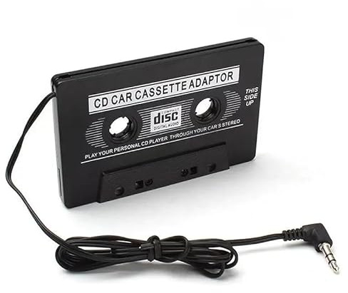 Hendel Universal Car Music Audio Cassette Tape aux Adapter Converter 3.5mm Plug (Black) Play Your Personal CD Player Through Your Cars Stereo