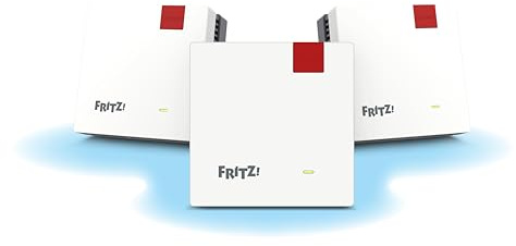 Fritz!Mesh Wi-Fi Set 1600 3 Pack | Mesh WiFi 6 a 3000Mbps | Compatible con Todos los routers | para viviendas más Grandes (5-7 Habitaciones) | Actualizaciones gratuitas | Garantía 5 jaahr | Made in