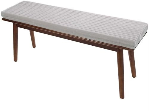 Bankauflage 100×35 CM, 5CM Dicke Cord Bankkissen, Waschbare Sitzauflage Sitzkissen Bank, Stuhlkissen Bankpolster, Gartenbank Auflage Outdoor, Sitzpolster Bankpolster für Küche Esszimmer, Grau