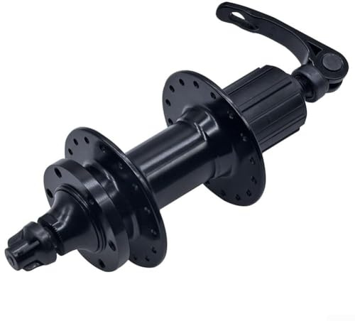 Sandyseptember Bike Hub 2 Bearings 32 Hole Disc Brake Hub Aluminum Alloy Compatible with 44mm 6 Bolt Brake Disc Quick Release Axle for Front and Rear MTB Wheels (Rear)