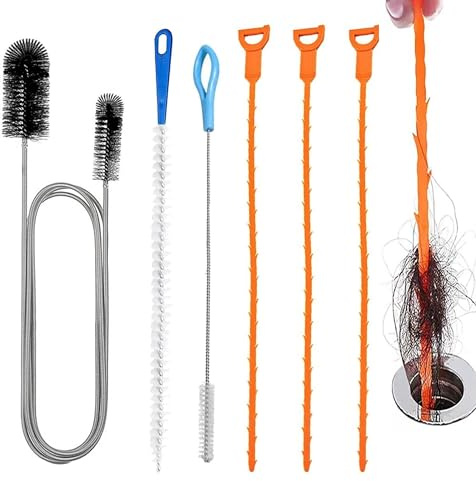 Rohrreinigungsbürste, 6 Stück Abflussreiniger Spirale, Abflussbürste | Flexible Reinigungsbürste, Rohrreiniger Abflussbürste Schlauchbürste für den Abfluss in Küche und Dusche