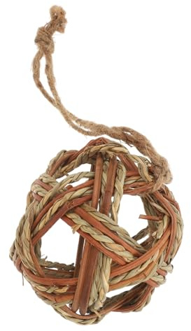 DOITOOL Bunny Chew Grass Ball for Rabbits Guinea Pigs and Hamsters, Small Natural Grapevine Teething Activity Ball, Bird and Parrot Safe Chew for Dental Health