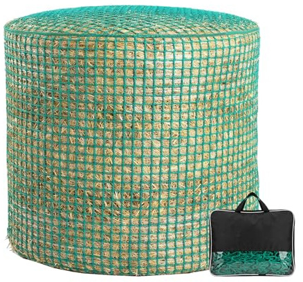 HopesEager heunetz rundballen, ø 120 cm, Höhe 120 cm, Maschenweite 4,5 x 4,5cm, heunetz für Pferde, Rundballennetz für Heuraufe geeignet,heunetz engmaschig, Verlängerung der Fresszeiten