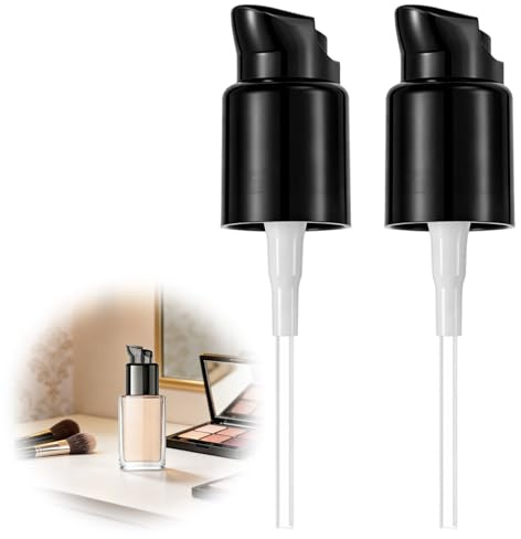 Wcawnlt Bombas de Repuesto para Base de Maquillaje, Cabezal de Bomba Tipo Pico de Pato, Dosificador Preciso, 2 Piezas Negro, Ideal para Base Líquida y Serum Hidratante