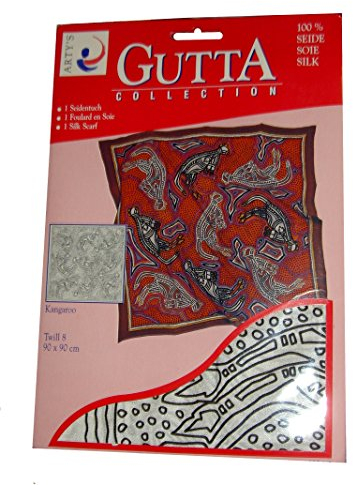 ARTY'S Gutta Collection - Motiv: Kangaroo - Twill 8, ca. 90x90cm, rollierte Ränder (Gutta schwarz)