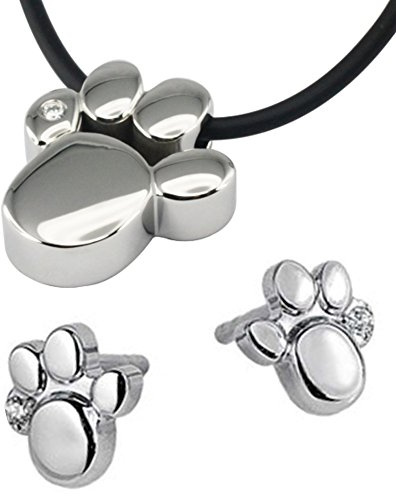 714 und 1387P Pfote Magnetschmuck Set Anhänger Energetix 4you Tatze + 2 Magnet Ohrstecker Pfote Magnetix 2250 + Schmuckbeutel