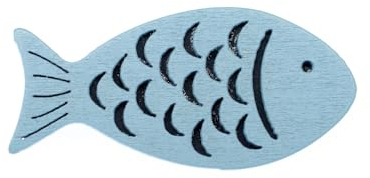 Miniblings Broche poisson bleu mer océan bois 5 cm – Bijou fantaisie fait main I Pin's, 50mm, Bois