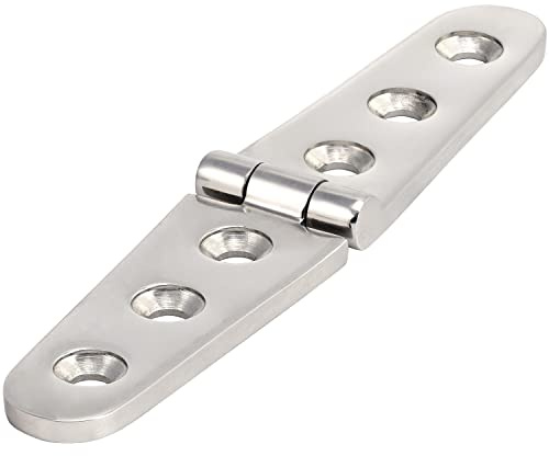 OPIOL QUALITY® Scharnier lang 103x27 mm aus Edelstahl A4 V4A (4 Stück) Scharniere Steckverbinder Edelstahlscharnier Türband Aufschraubband Türscharnier Möbelscharnier
