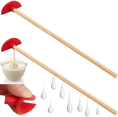 ddLUCK Silicone Bottle Scraper - Reusable Aid to Get The Every Drop, Silicone Every Drop Spatula - 35cm/14 Long Handle Clean Tools (2 Pcs) | 35cm/14 Long Handle, Silicone Every Drop Spatula, Clean Tools