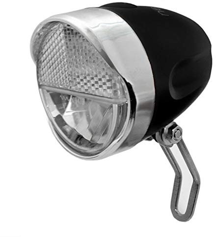 B-Germany Retro LED Dynamo 30 Lux Bicycle Light with StVZO Approval, Front Light, White, Water Resistant