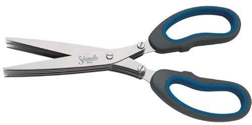 Forbici per Erbe Aromatiche da Cucina Multilama 5 Lame in Acciaio Inox con manico ergonomico per tagliare Erba Cipollina, Prezzemolo, Erbe Aromatiche, Spezie Verdure