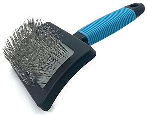 Extra Long Universal Pins Slicker with rubberized Handle,Big Dog Slicker Brush,Extra Long Pin Slicker Brush for Dog Pet Grooming Pins and Deshedding, Groom Like a Professional25mm(1)