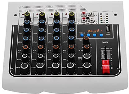 FGHSD Mezclador de Audio Profesional inalámbrico de 6 Canales Consola de Mezcla de Sonido portátil USB Mp3 Entrada de computadora 48v Phantom Power
