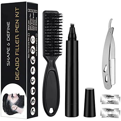 Beard Pen Kit Bartfüller Stift Bartbürste Rasierer Bartstifft Schwarz Bart Farbe Bart Stift Bartfüllstift Bartstiftfüller Bart Kit Bartfüller Stift Bleistift Brush Cover