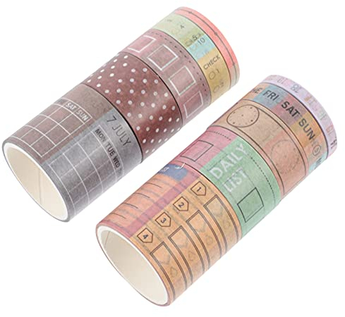 EXCEART 10rollen Kalender Washi Tape Set Beschreibbare Papierbänder Für Planer Zeitplaner Und Scrapbooking Zufälliger Stil