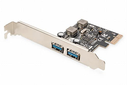 DIGITUS PCIe USB-Erweiterungskarte - 2X USB-A - USB 3.0-5 Gbit/s Datenübertragungsrate - Plug & Play-fähig