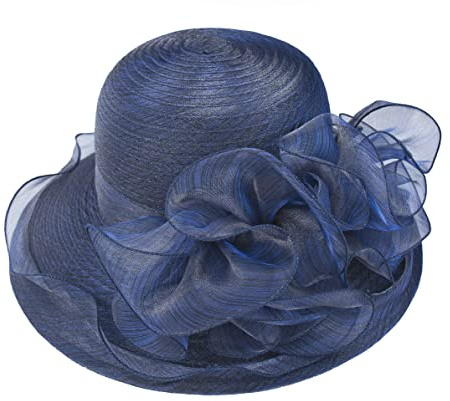 HilyBony Kentucky Derby-Sonnenhut mit breiter Krempe, faltbar, UV-Schutz, Sommer, Strand, Sonnenhut, Teeparty, Fascinator