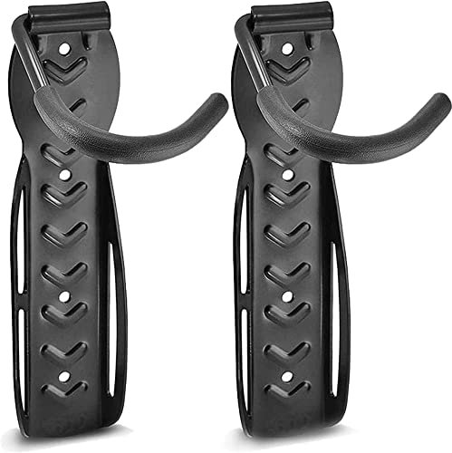KOMUNJ Set of 2 Bike Storage Wall Mounted Hook For Indoor Bike Wall Storage Racks, Tyre Holders, Black