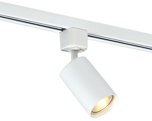 Qub Focus III – Spot LED GU10 sur rail monophasé – blanc – orientable – compatible système 1 phase – design moderne – éclairage directionnel