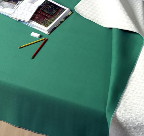 GEMITEX MOLLETTONE PROTEGGITAVOLO MADE IN ITALY ANTISCIVOLO, ANTIURTO, DOUBLE FACE BIANCO/VERDE, 140X180, ARREDA E PROTEGGE IL TUO TAVOLO DA URTI, GRAFFI E LIQUIDI, rifinito con bordo tagliacuci
