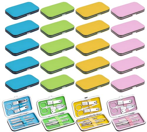 Manicure Set Bulk, Nail Clippers Kit Stainless Steel Fingernail Clippers Set, Sturdy Nail Tip Cutter Trimmers Professional Grooming Toenail Clippers Personal Pedicure Kits Gift (24 Pack 8 in 1)
