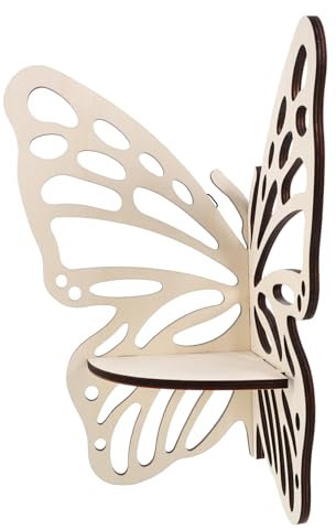 PRETYZOOM Mensola Espositiva Per Libri Da Parete in Legno Espositore Decorativo Forma Di Farfalla Supporto Per Ornamenti Da Parete Organizzatore Versatile Per Piccoli Spazi