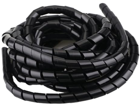 FEEIMOL Manchon de Câble Gaine 16mm Tube de Rangement de Câble Spirale Câble Range Organisateur Câble de Gestion Cache Protection Fils Electrique pour Maison Bureau Noir 5M
