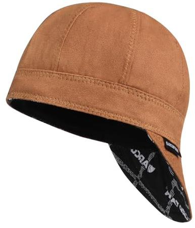ARCCAPTAIN Reversible Welding Cap, 8 Panel Protective Welders Cap, 10 oz Fireproof Cotton Comforts for Safety and Protection While Welding to Men Women, Khaki, 7 1/4