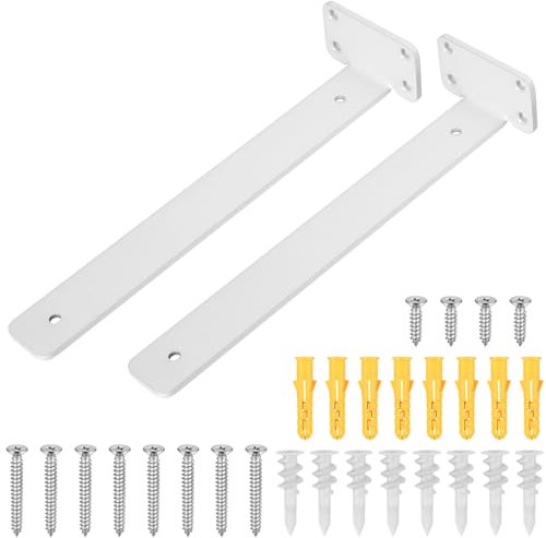 Soporte para estante, 2 piezas Soporte para estante flotante, soporte para estante invisible, soporte para estante, soporte para estante, soporte para estante de pared - blanco/30 cm