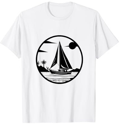 Segeln Skizze Kapitän Segelschiff T-Shirt