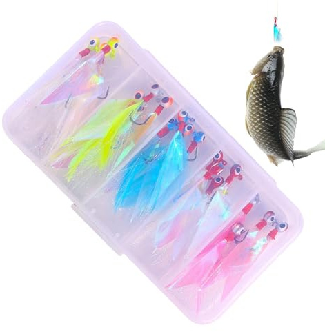Cabezas plomadas para la pesca del bar,cabezas plomadas para agua salada,Pequeñas cabezas plomadas Cabezas plomadas para trucha con color de alta visibilidad - Equipo de pesca de metal, señuelos de