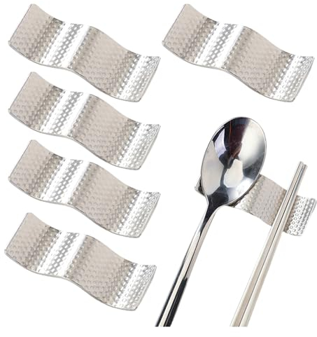 RobustWeg Acciaio Inossidabile 304 Supporti Cucchiaio Forchetta per Tavolo,Riposo per Le Bacchette,Porta Bacchette A Prova di Caduta,Poggia Posate da Tavolo,Supporto per Forchetta E Coltelli