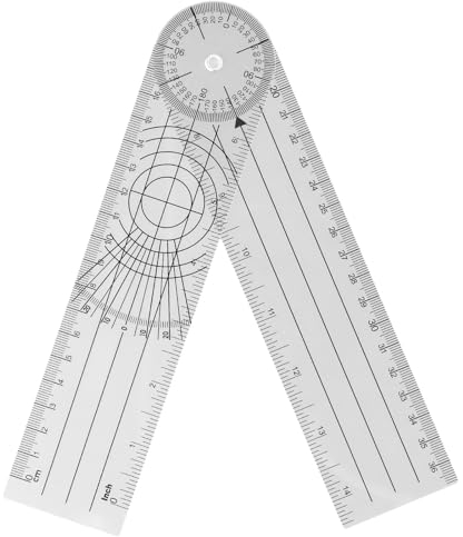 Naapesi 14 Goniometer Plastic Ruler, 360° Professional Joint Orthopedics Body Angle Measuring Tool Spinals Goniometer Physiotherapy Protractor, Multi-Use Goniometer Ruler for Physcial Therapy