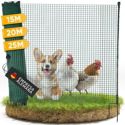 NATURIZ® Weidezaun & mobiler Hundezaun 25m - Camping Zaun für Hunde ohne Strom, Begrenzungszaun, Gartenzaun, Hühnerzaun extrem stabil, 90cm hoch (25m)