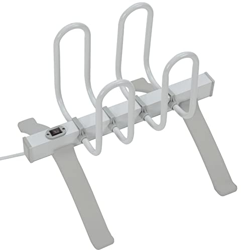Scaldascarpe Elettrico a 4 Ripiani, Asciuga Scarpe da Terra Riscaldamento Elettrico 45~55°C Temperatura Costante, Asciuga Scarpe a Parete, Appendiabiti Asciutto, Asciuga Guanti Elettrico Domestico