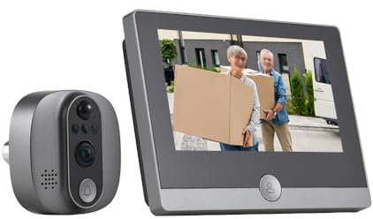 Irishom Wireless Video Doorbell 2.4GHz Peephole Camera 4.3-inch IPS Display APP 1080P Visible Night Vision Peephole Camera Motion Detection 2-way Audio Smart Doorbell