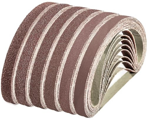 10X330MM Sanding Belt - Sander Belts Set(8 Each of 40/60/80/120/180/240 Grits) Sanding Belts Assorted Pack for Belt Sander, Sharpening, Grinding, Stripping, Derusting (48 Pack)