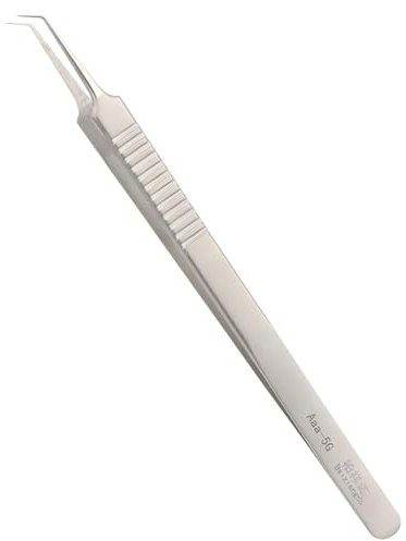 Pinzas de acero inoxidable de alta precisión, pinzas curvadas de punta afilada, recogedor de alambre de mosca, pinzas de micro soldadura