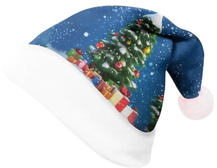 Amxleh Weihnachtsmütze Nikolausmütze Dicker Fellrand aus Plüsch Nikolaus Mütze Weihnachtliche Mütze für Erwachsene mit Doppelfütterung Santa Claus Nikolaus Kostüm Zubehör Nikolausmütze für Festliche