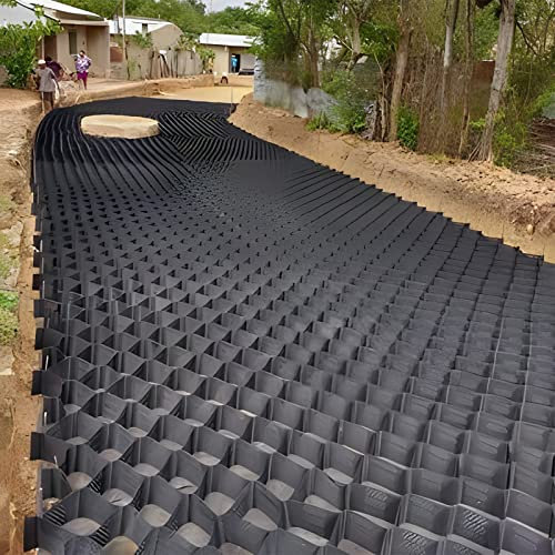 Geogitter für die Einfahrt zur Erosionskontrolle, für den Garten, durchlässiger Granit-Stabilisator, 5,1 cm hoch, 2 x 5 m, langlebige und umweltfreundliche Lösung für Parkplätze