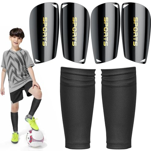 Schienbeinschoner Kinder Fussball mit Optimierter Einstecktasche Klein Schienbeinschoner Fußball Herren Damen Schienbeinschoner Socken Dünne Schienbeinschonerhalter Shin Pads Schienbeinschützer