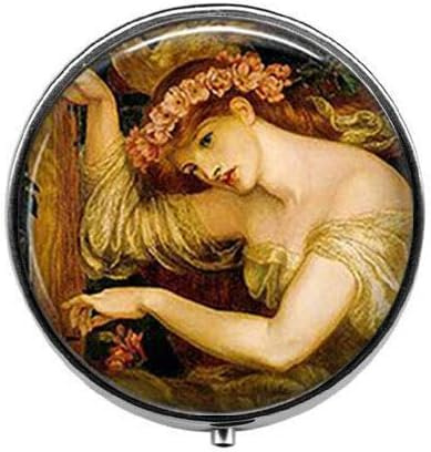 Schöne Vintage-Pillendose mit Alphonse Mucha-Kunstbild, Charm-Pillendose – Glas-Süßigkeiten-Box, Kunst, Foto, Schmuck, Geburtstag, Festival, Geschenk, schönes Geschenk