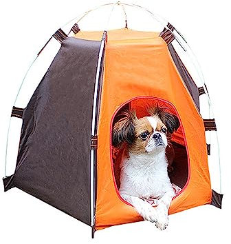 DIIOOMIEEU Outdoor Raised Dog Cot Bed with Removable Canopy-Shade Tent Cooling Camping Elevated-Dog Bed Portable Small Dog Tent