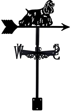 Veleta de jardín con Forma de caniche con Soporte para Techo, Veleta Retro con indicador de dirección del Viento, Veleta de Metal, Adorno Decorativo Creativo de Acero Inoxidable para el hogar, re