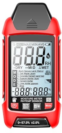 Igrometro for legno, misuratore di umidità del legno, multiscena, sonda di misurazione della temperatura e dell'umidità,Test rapidi