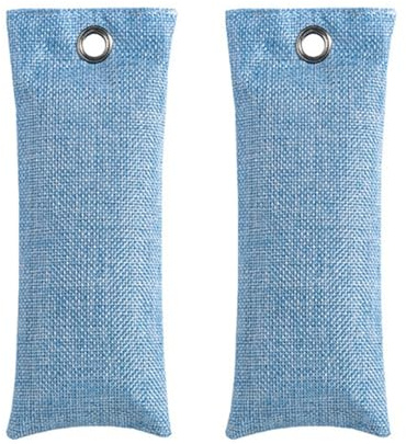 FIGCY Sachets de Charbon de Bambou 50g x 2, Désodorisant pour Chaussures et Placards, Purificateur d'Air Portable, Design Élégant, Absorbeur d'Odeur Efficace pour la Maison